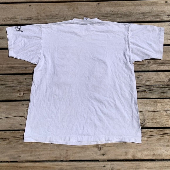 💚 Vintage 90s Fruit of the Loom White Tropical Short Sleeve Size XL Distressed - Picture 5 of 10